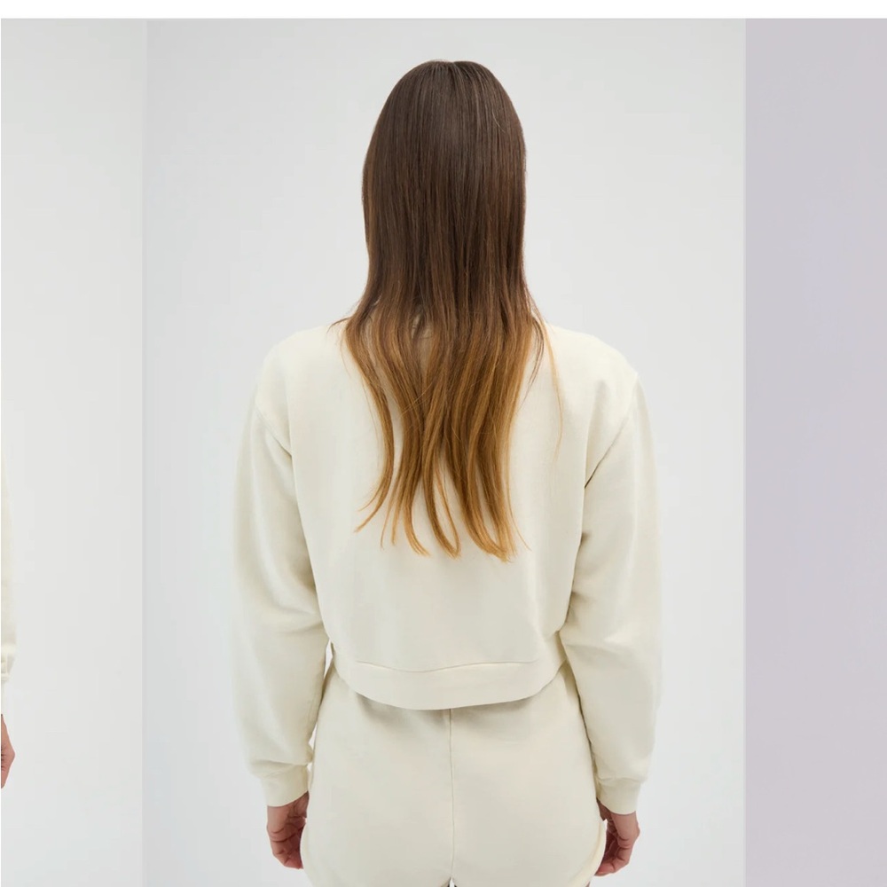 Renggli Cream Terry Crewneck Sweatshirt and Shorts Set. - Picture 2 of 8